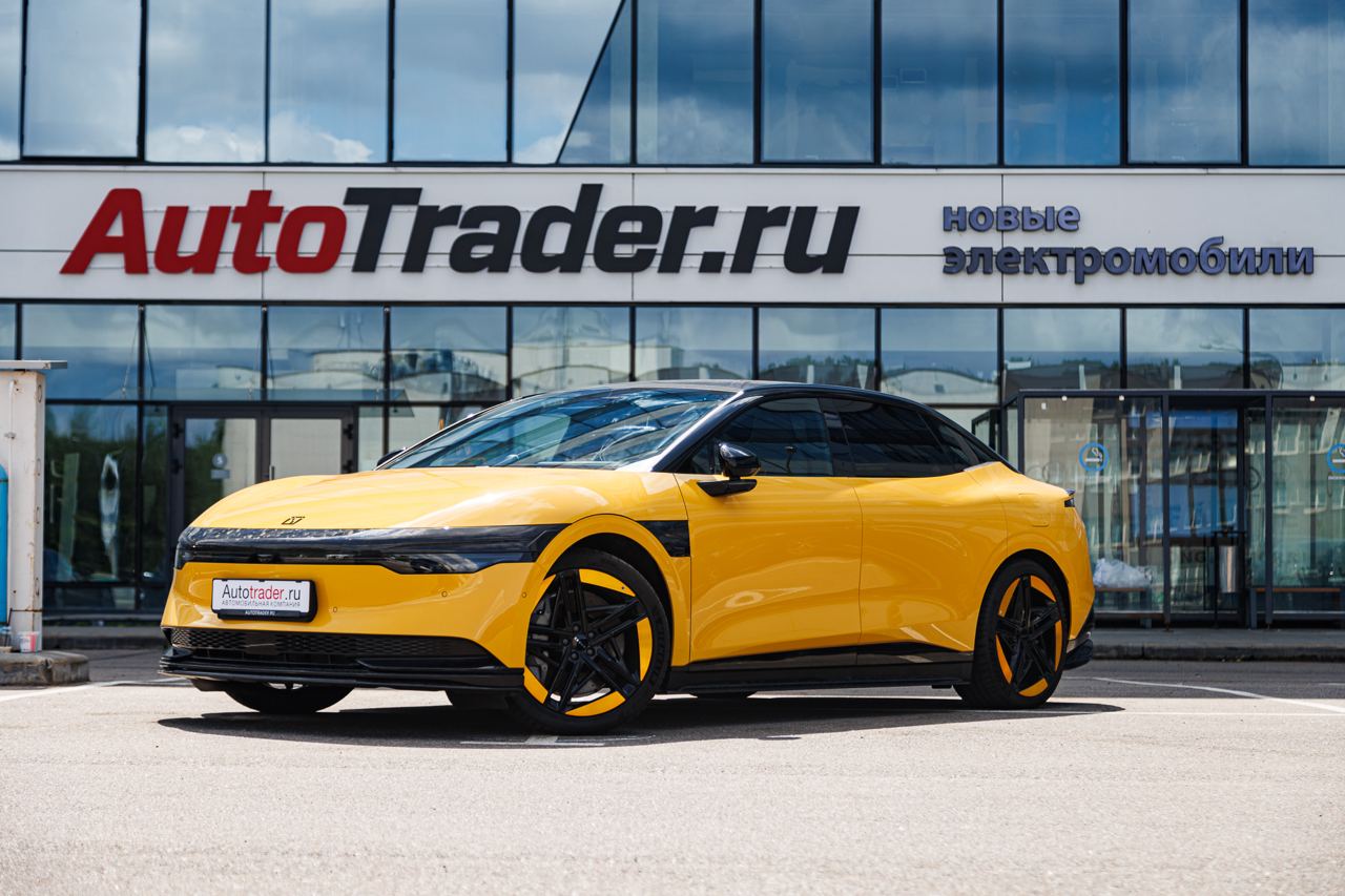 A new electric sedan in the showroom