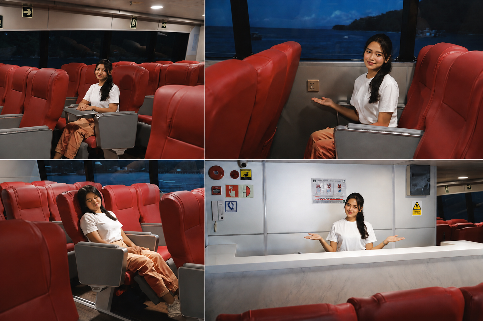New boat cabin, premium seats