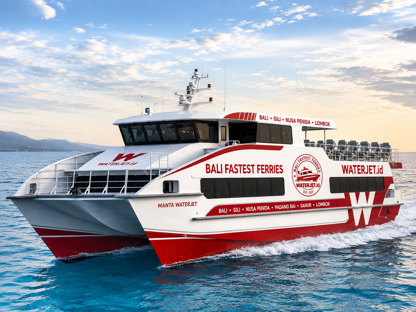 MANTA WATERJET, 300 мест, двигатели MAN i6-1650,8262 + водометы Hamilton Jet, 4950 л.с. Год постройки 2027